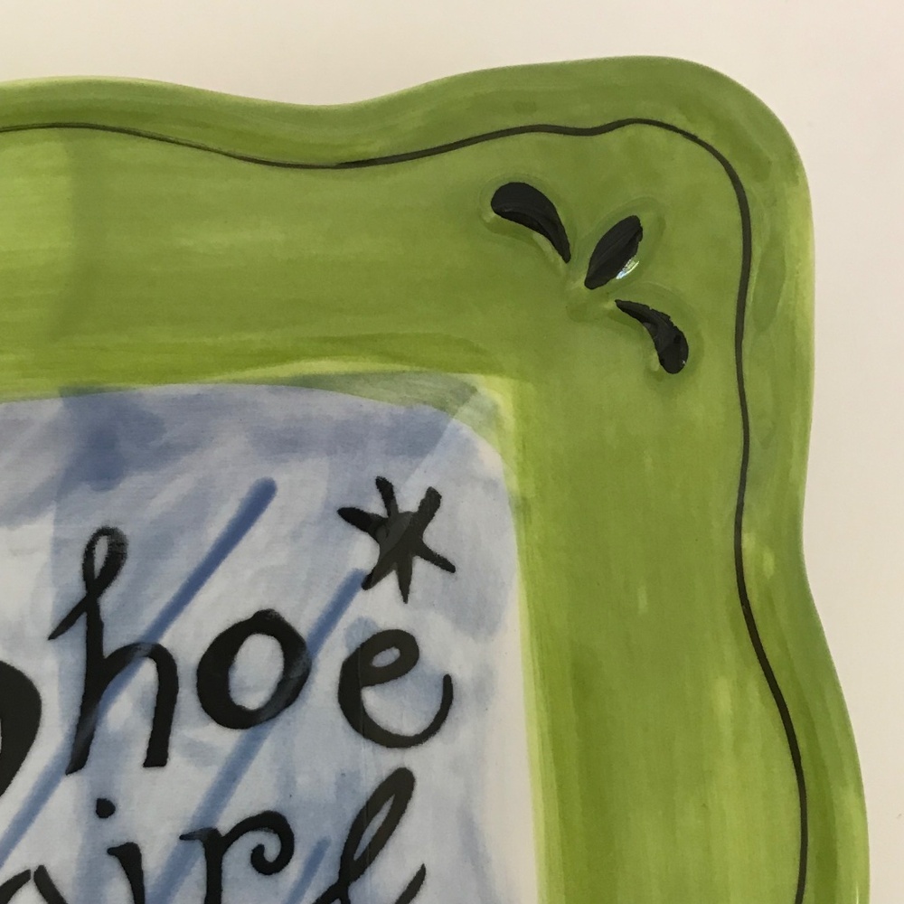 Whimsical “Shoe Girl” Ceramic Plate Jennifer Brinley Certified International - Picture 7 of 14